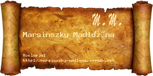 Marsinszky Madléna névjegykártya